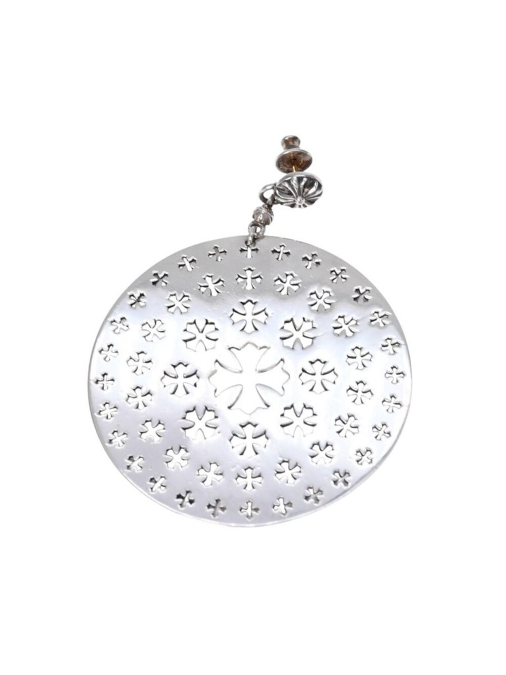 Chrome Hearts Circle CH Plus Drop Single Earrings 925 Sterling Silver